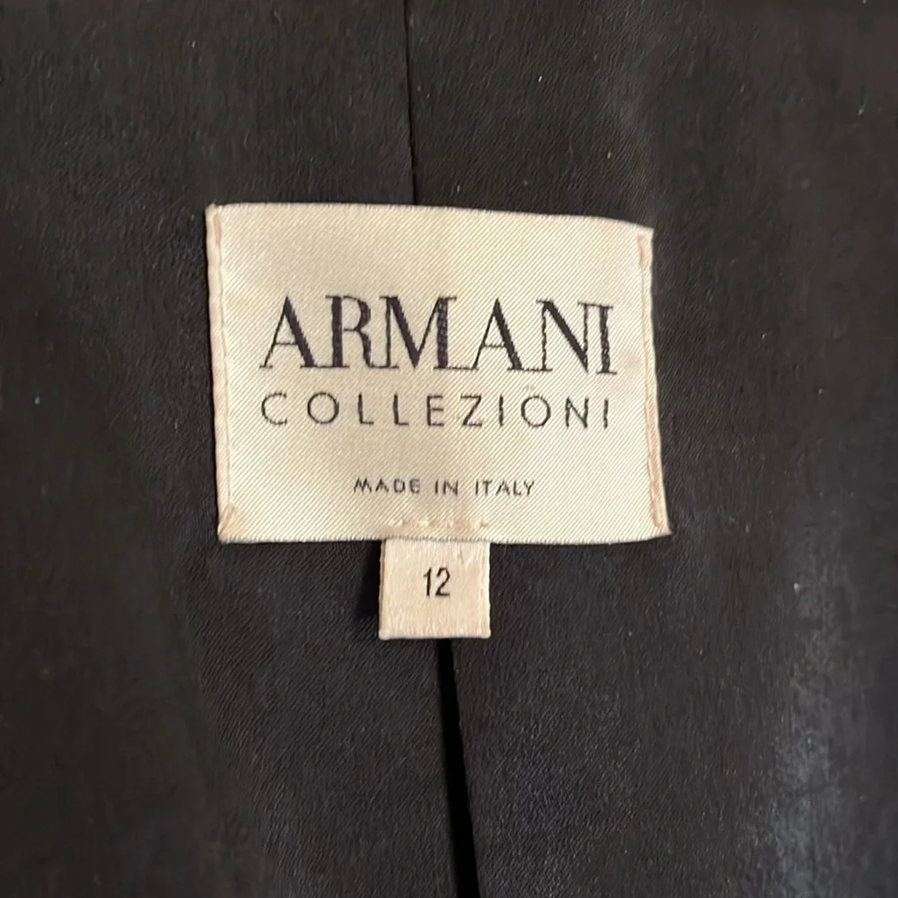 Authentic ARMANI Collection lined Jacket Black leather size 12 - Picture 2 of 6